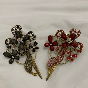 Vintage Floral hair clips